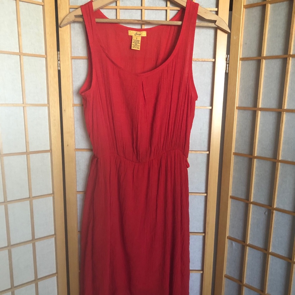 Deep tangerine sundress by Finesse Small